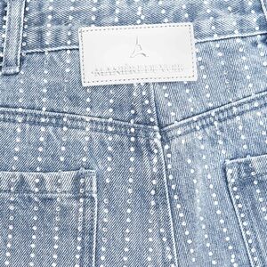 Maniere De Voir a rhinestone denim jeans
